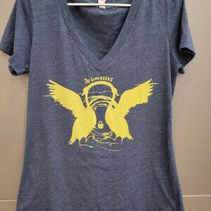 The Lumineers band tee v neck t-shirt in navy Women's XL